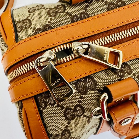 GUCCI SIGNATURE BOSTON BAG WITH DUST BAG MADE IN ITALY - Picture 13 of 15